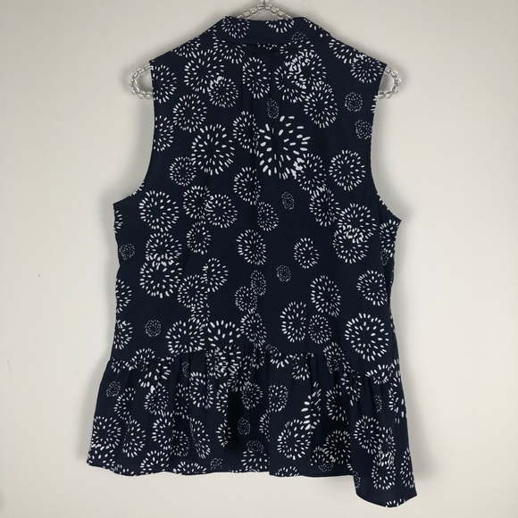 CABI navy white dandelion wish sleeveless top 5215 - Picture 4 of 8